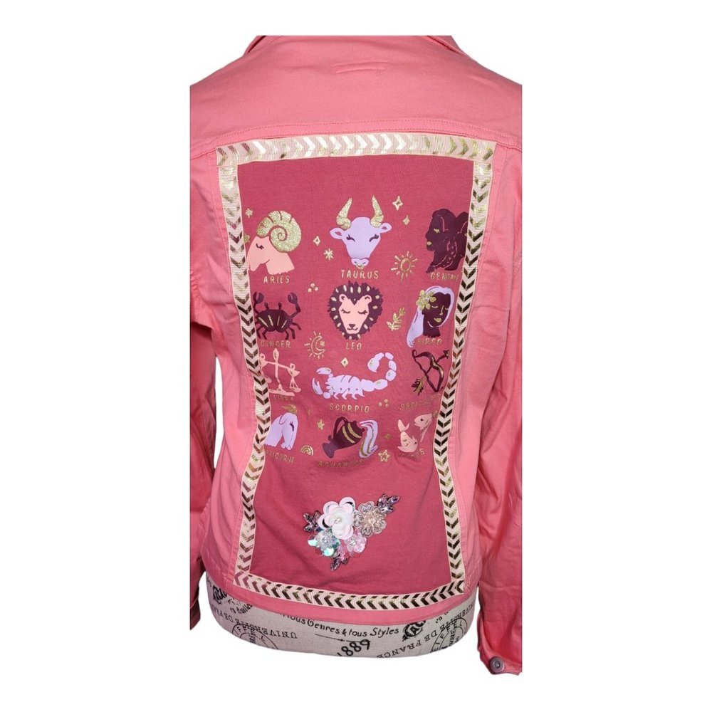 Refashioned Zodiac Jacket Unique OOAK - Picture 2 of 4
